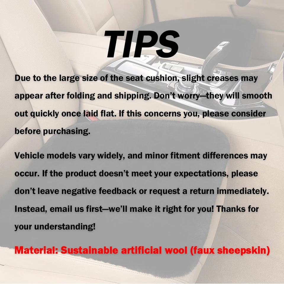 Faux Sheepskin Car Seat Cover Protect For Ferrari 2pc Front Comfort Cushion Pad - Imagem 2 de 4