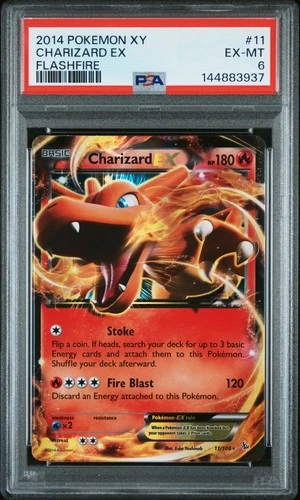 2014 POKEMON XY FLASHFIRE #11 CHARIZARD EX PSA 6