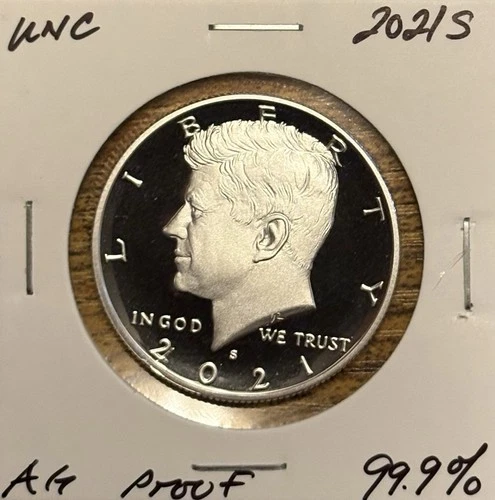 2021 S Proof UNC JFK Half Dollar 99.9% Silver