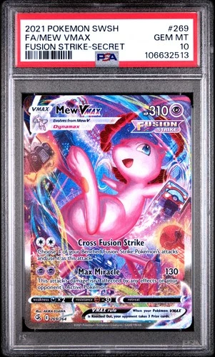 2021 Pokemon Fusion Strike Mew Vmax Full Art #269 GEM MT PSA 10 Secret Rare