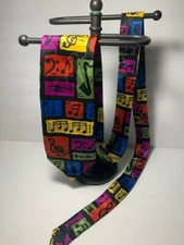 Vintage Steven Harris hand made musical notes tie 60".