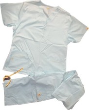 Wonderwink Scrub Set Top L bottoms LT Aqua Seafoam