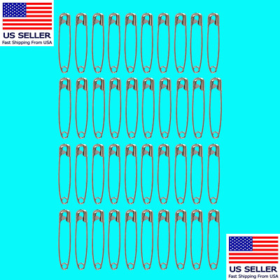 40 Extra Large Safety Pins, Sharp, Rust Resistant 2 Inch #3, Quilters, Crafting 