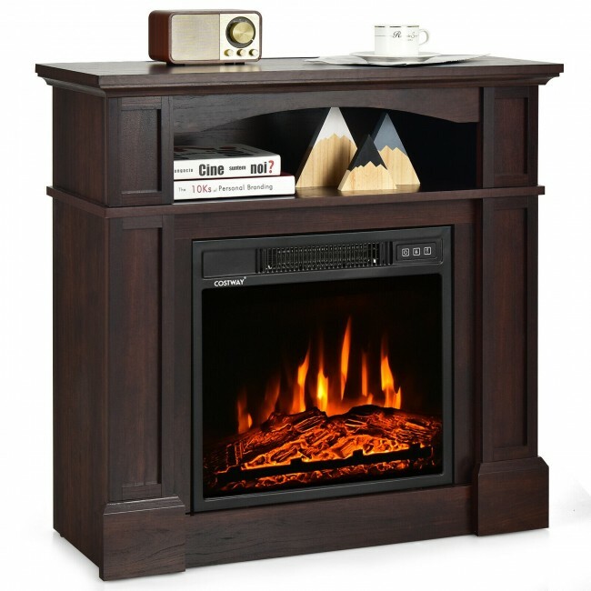 32u0026#034; Electric Fireplace Mantel TV Stand Log Heater Insert W/Remote  1400W Powerful | eBay