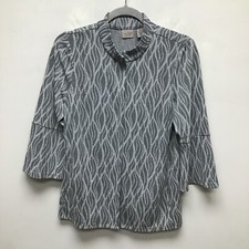 Chicos EasyWear Womens Gray 3/4 Flutter Sleeve Mock Neck Button Up Jacket S 0 