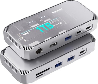 Yottamaster 1TB External SSD 10 in1 USB C Hub HDMI, 100W PD Ethernet Festplatte