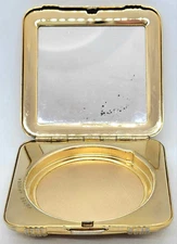 Estee Lauder Powder Compact Purse Mirror Golden Pillow Design READ - VINTAGE
