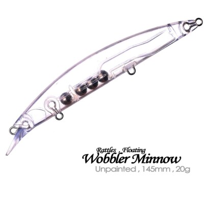 10PCS 14.5CM 20G Floating Wobbler Minnow Unpainted Bait Blank Fishing Lure Model