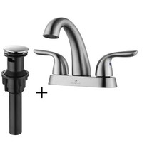 Bathroom Sink Faucet Vanity Basin Lavatory Mixer Tap 3 Holes With Pop Up Drain