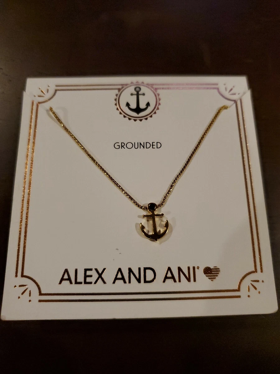 Alex and Ani 18 Anchor Adjustable Necklace 14KT Gold Plated NWT