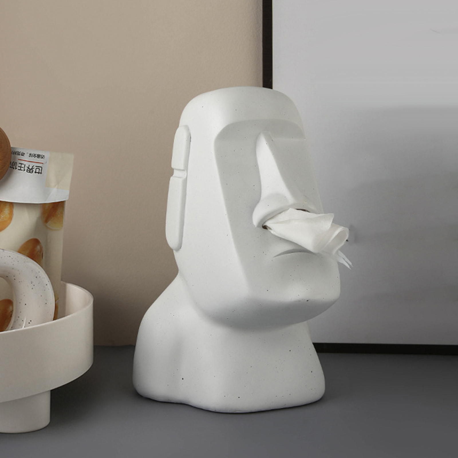 Paper Towel Box Nordic Style Storage Stone Face Tissue Holder Exquisite