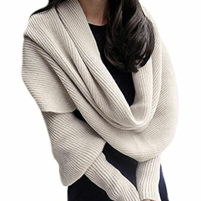 Strickhalstuch Umhang Stola Wärmer Winter warm gehäkelt Tücher Damen Schals