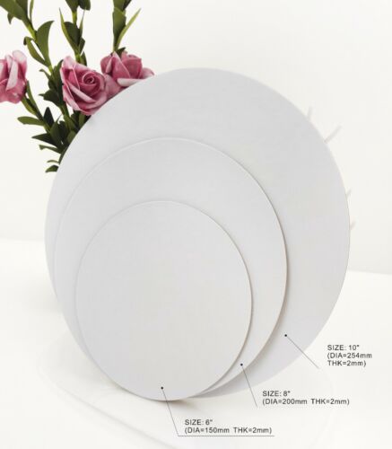 12PK,24PK Cake Base Rigid 2mm/2.5mm Cake Boards Whiteboard Tray 6''8''10''12'' - Picture 2 of 19