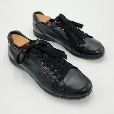 Prada Men's Black Leather Low-Top Sneakers US Size 8.5 | eBay