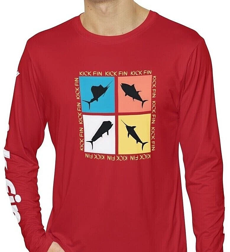 Kick Fin Sportswear Lightweight Moisture Wicking Long Sleeve Fishing T-Shirt