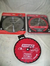 Admiral/Diablo 3 Circular Saw Blades. NIP 7 1/4"  Plywood, Finishing, Framing