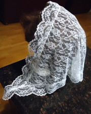 White Lace Mantilla Church Chapel Veil Scarf Women's Head Cover