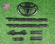 Fit for 2016-2023 Tacoma Matte Black Overlay Emblems Kit V6 SR5 4X4 7pc US Stock