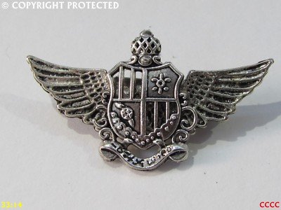 steampunk badge brooch pin wings flying historic crest coat of arms heraldic 