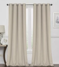 GoodGram Monterey Blackout 2 Light Beige  Grommet Curtain Panel Set 52" x 95"