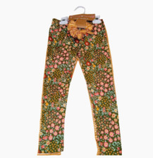 Young Hearts Girls Floral Gold Tights - Twin Pack