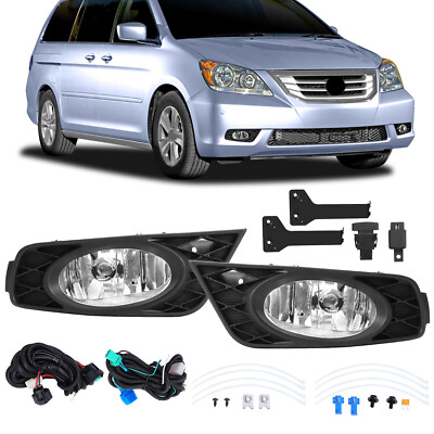 For Honda Odyssey 2008-2010 Bumper Driving Fog Lights Lamp w/Wiring Switch Kit