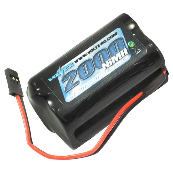 Voltz 2000mAh 4.8V NiMh Square Rx Battery Pack for RC Cars, Planes or Boats.