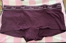 Victoria's Secret PINK Collection Medium Burgandy Logo Band Boxer Boyshort Panty