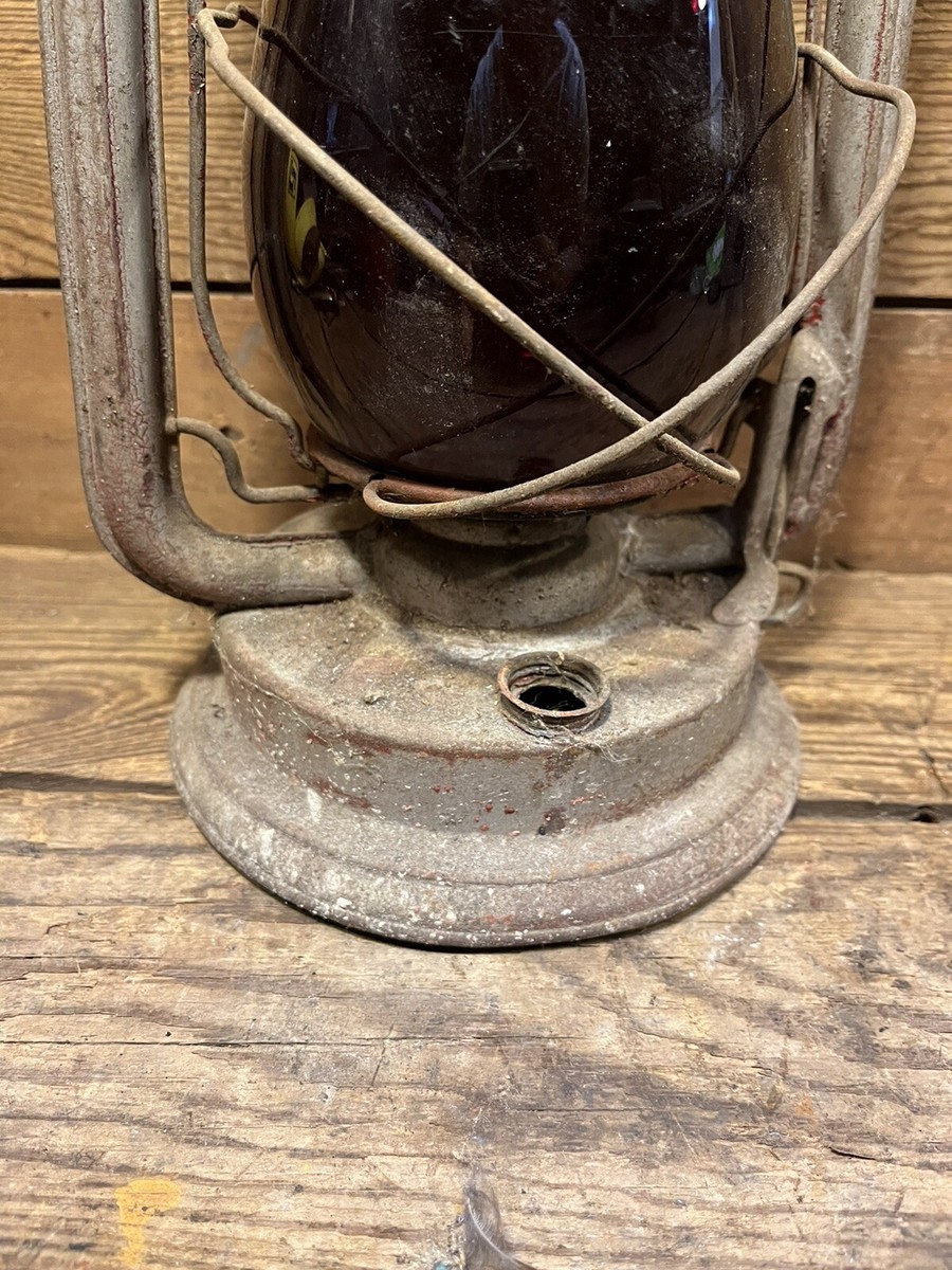 Vintage Paulls Leader No.0 Cold Blast Antique Lantern Red Glass