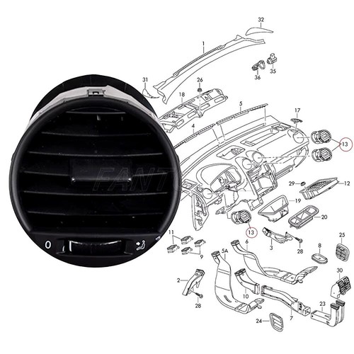 for VW Caddy 2K Dash Air Vent Fits Driver or Passenger Side 2K0819703B - Picture 5 of 8
