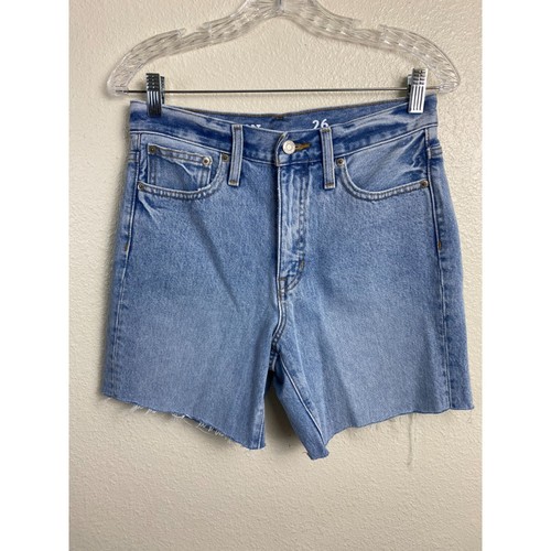 J.Crew Denim Mid-Length Jean Short Women 26 Cotton 6" Cut off Blue Light wash