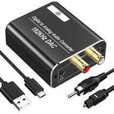 192KHz DAC Convertitore Ottico RCA Digitale ad Analogico Adattatore Audio Digita