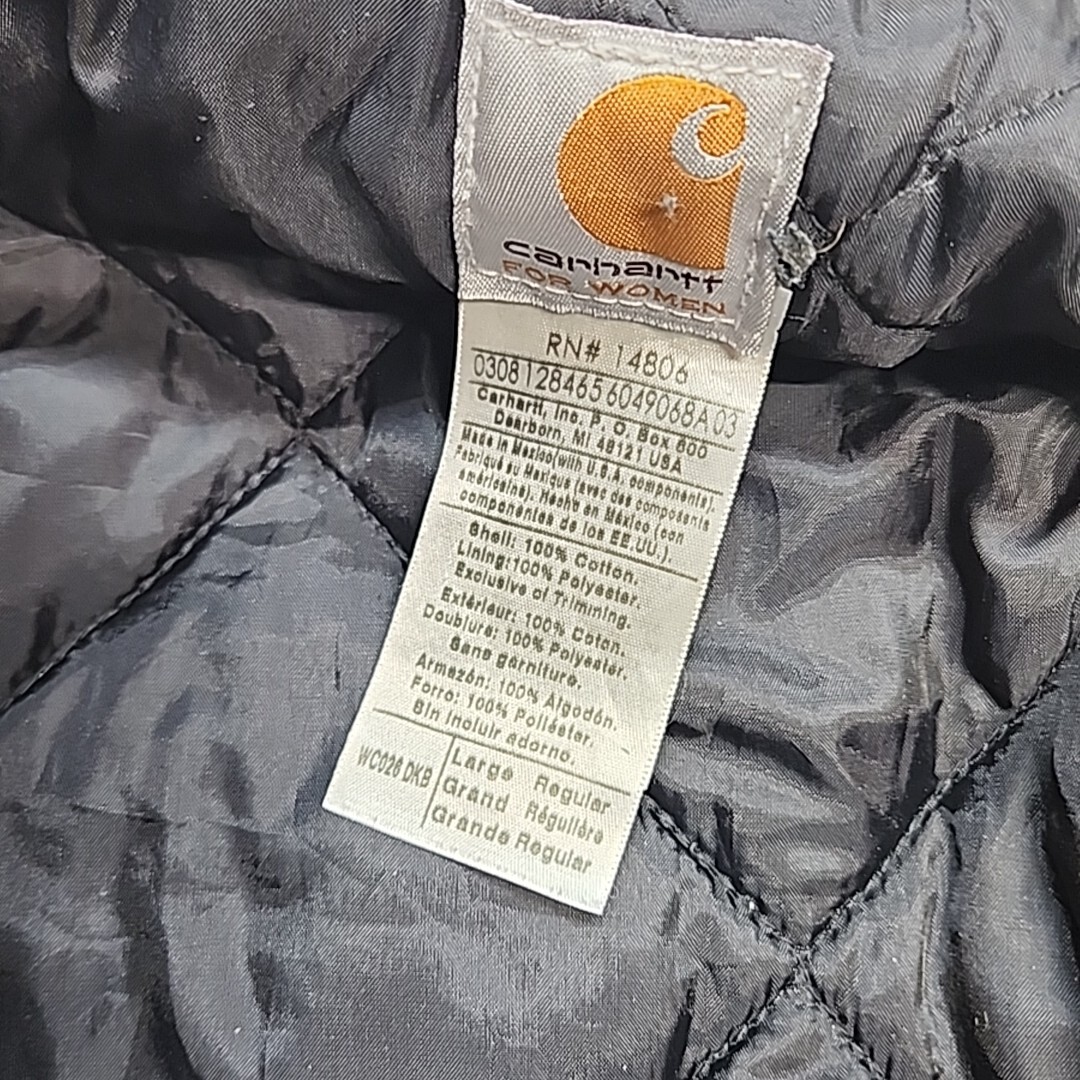 carhartt detroit jacket large For Women RN 14806 Brown Quilted