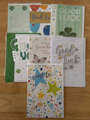 VIEL GLÜCK GRUSSKARTEN - 7 DESIGNS ZUR AUSWAHL