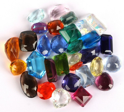 Citrine, Topaz, Amethyst & Alexandrite Gemstone Mix Color & Cut 100 Ct 6 Pcs Lot
