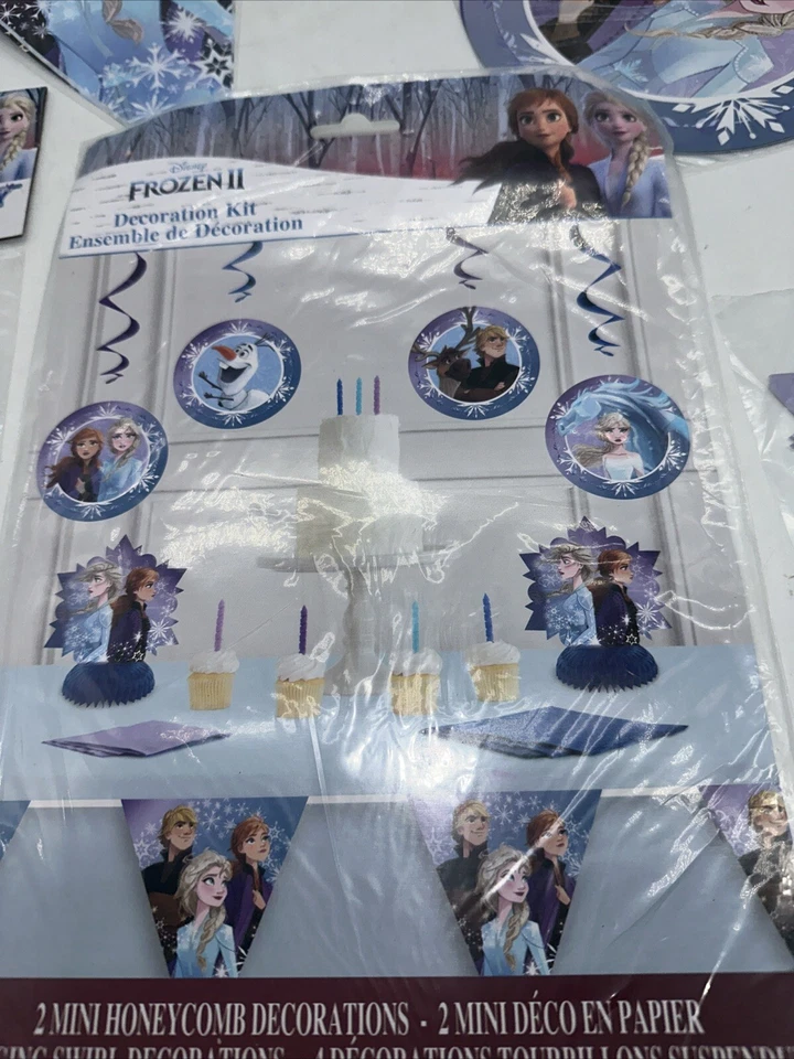 Disney’s Frozen II Birthday Party Decorations Set 8pc , Happy B’day Banner+ More - Image 3 of 4