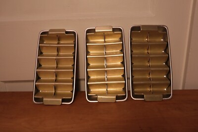 3 Vintage  Aluminum Ice Cube Tray 10 Cube  RV Camper9x5x1 