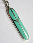 SOUTHWESTERN Succinct FEATHER-PEACE SIGN Inlaid Sterling Silver Pendant Necklace — photo 2