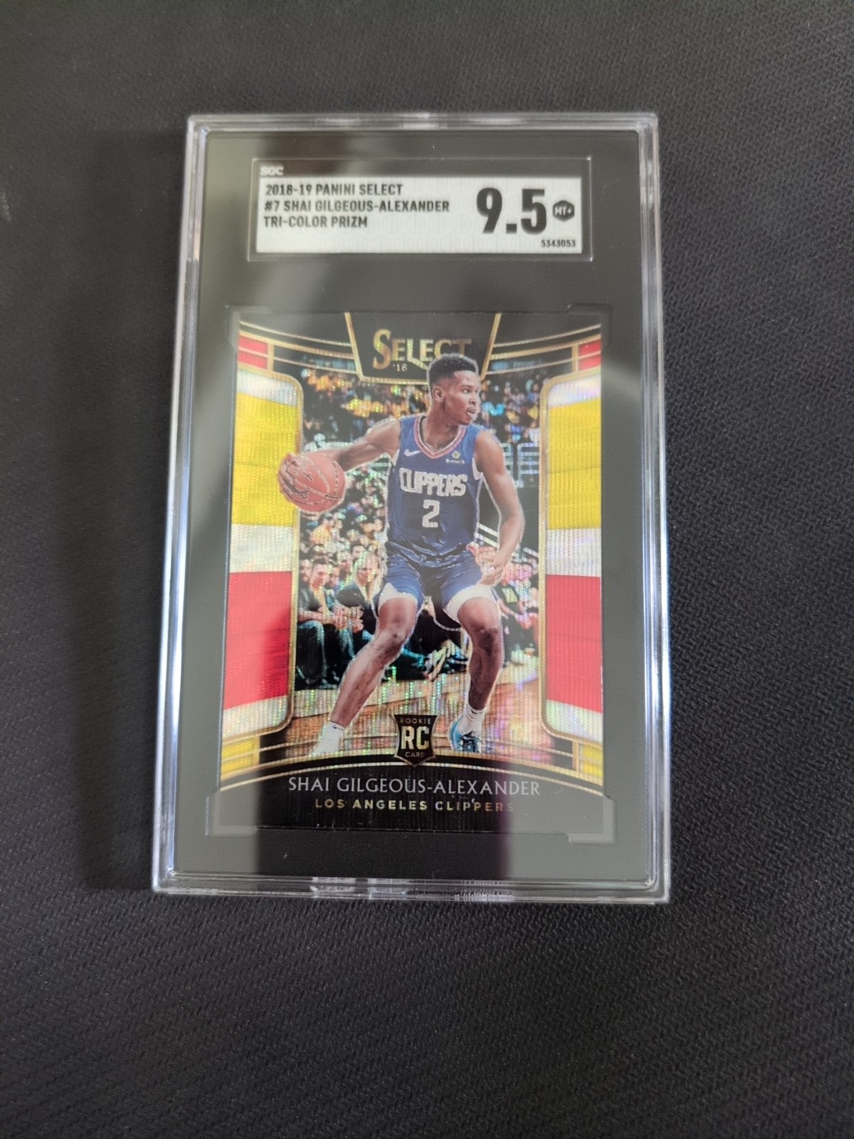 2018-19 Panini Select #7 Shai Gilgeous-Alexander RC Tri-Color Prizm SGC 9.5