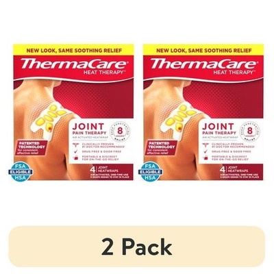 2- THERMACARE JOINT PAIN THERAPY HEAT WRAPS 4 EACH BOX/8 PER ORDER NEW