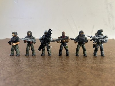 Halo Mega Construx Mini Figure Marine Lot of 6 Including Weapons