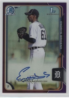 2015 Bowman Chrome Prospects Purple Refractor 97/250 Endrys Briceno Auto i4z