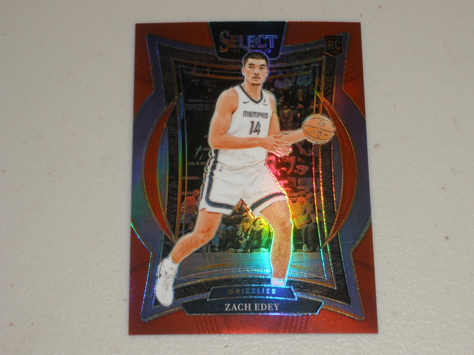 Zach Edey 2024-25 Panini Select 98 Concourse Red Prizm RC /199 Grizzlies