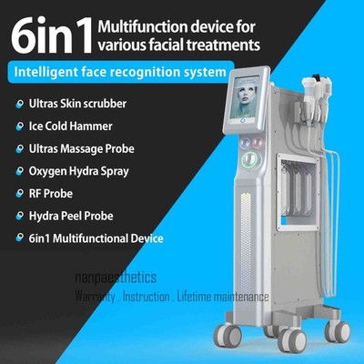 6in1 Microcurrent Hydra Dermabrasion Water Peeling Facial Skin Beauty Machine