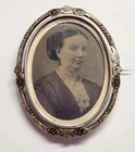 Antique Civil War Tin Type Photo Memorial Pin – Dated 1859