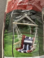 2 Backyard Creations Hammock Chair Patio Hanging Chair Rope Swing Cushion Seat