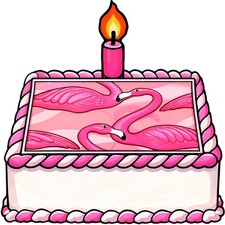 30 Custom Flamingo Birthday Cake Personalized Address Labels