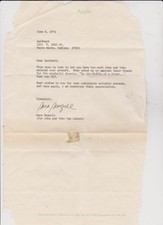 lettre originale du bureau de john et yoko 1972