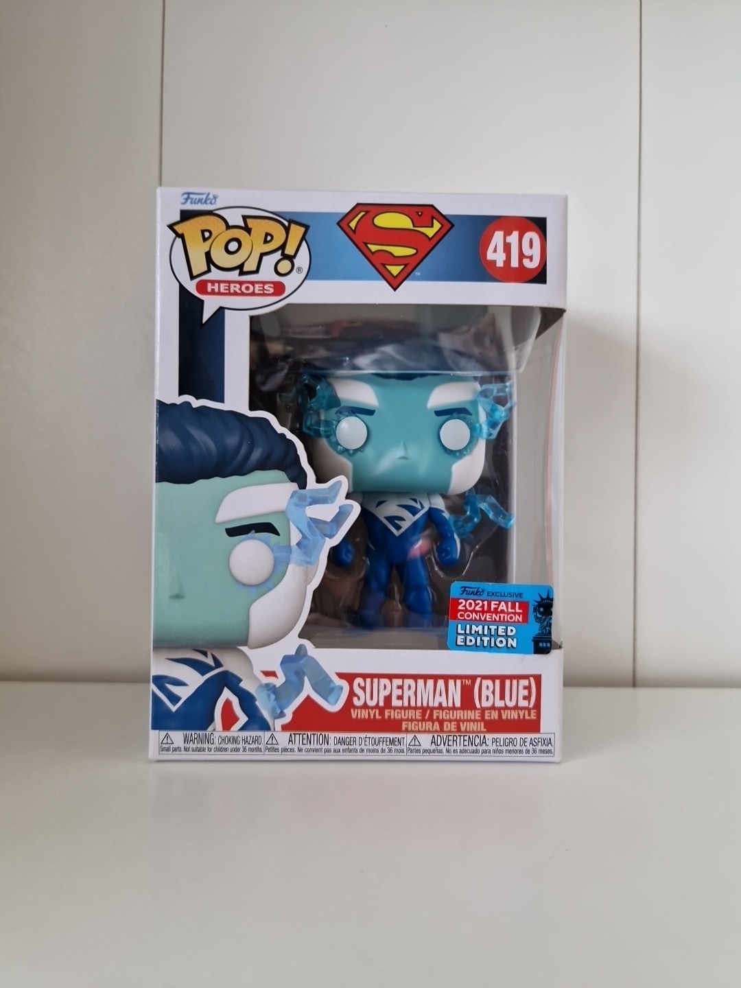 Superman (Blue) Funko Pop Vinyl Figure DC #419 2021 Fall Convention Exclusive