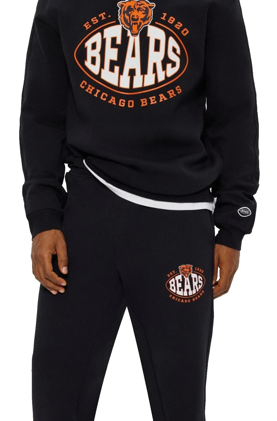 BOSS X NFL Chicago Bears Sweatpants in Black Active Tracksuit Joggers - Size M thumbnail 2